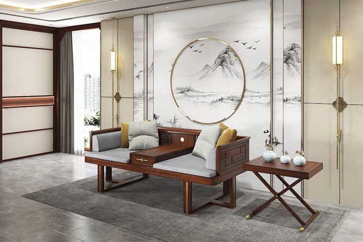 新中式實木休閑沙發(fā)，新中式接待沙發(fā)